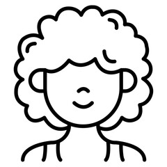 afro american women or girl icon Thin line vector design