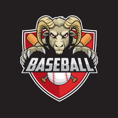 baseball club logo ram vector illustration design