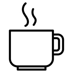 Coffee cup icon Thin line vector design
