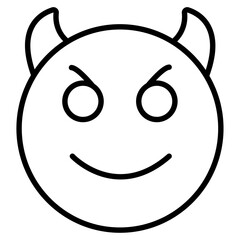 Demon devil icon Thin line vector design