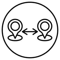 Destination distancing icon Thin line vector design