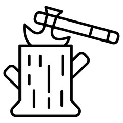 Destruction of forest icon Thin line vector design