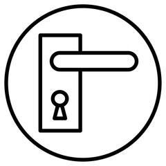 Door key icon Thin line vector design