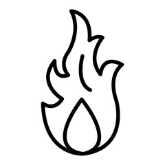 Fire flame icon Thin line vector design