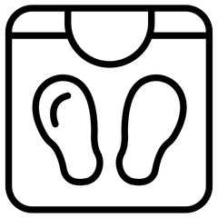Footprint on weight scale icon Thin line vector design