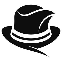 silhouette hat mockup on white background 