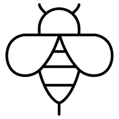Honey bee icon Thin line vector design