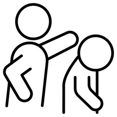 Man pushing another person icon Thin line vector design
