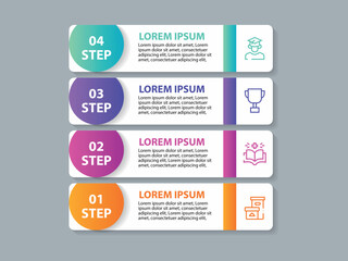 Vector infographic flat template circles for Four label, diagram, graph, presentation. Business concept with 4 options. For content, flowchart, steps, timeline, workflow, marketing.
