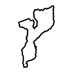Mozambique map icon Thin line vector design