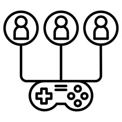 Multi game player icon Thin line vector design