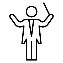 Music conductor icon Thin line vector design