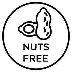 nuts free icon Thin line vector design