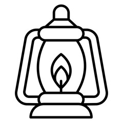 Obraz premium Oil lantern icon Thin line vector design