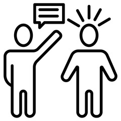 parents scolding child icon Thin line vector design
