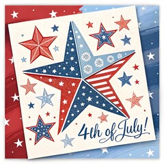 Obraz premium Patriotic star design with textured details for 4th of July celebration