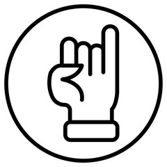Pinky finger icon Thin line vector design