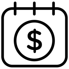 Salary payday icon Thin line vector design