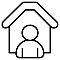 stay home icon Thin line vector design