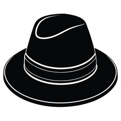 silhouette hat mockup on white background 