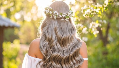 Naklejka premium Hair Style of Young Lady, New Style 