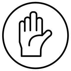 Obraz premium Stop sign with hand icon Thin line vector design