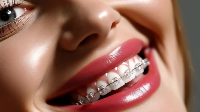Smile structure: brace detail, tooth order, healthy form, arc position, enamel gloss, modern bite, neat flow, oral tone, balanced look, fresh curve, straight line, clean texture