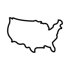 USA map icon Thin line vector design