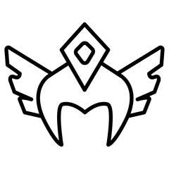 Valkyrie icon Thin line vector design