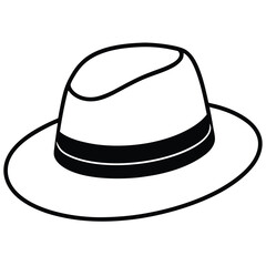 silhouette hat mockup on white background 
