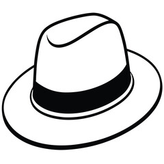 silhouette hat mockup on white background 