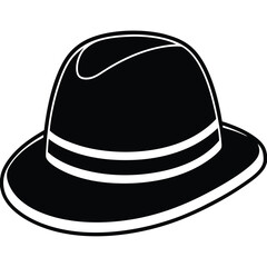 silhouette hat mockup on white background 