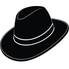 silhouette hat mockup on white background 