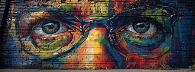 Contemporary Street Art Mural On Brick Wall - Image 8 of 8 - 19.4 MP - created by AI