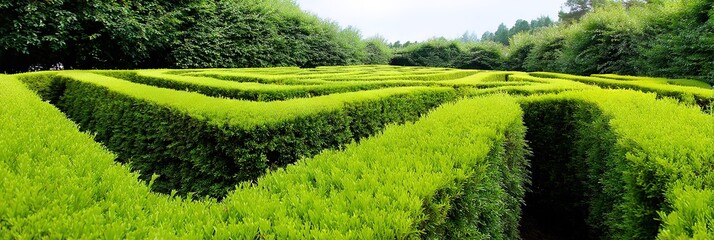 photo of gorgeous hedge maze with green bushes for walls