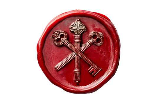 Elegant Red Wax Seal with Intricate Design