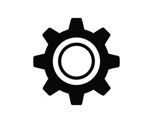 Solid Gear Settings Icon for Engineering and Process Concept