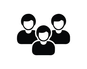 Group of People Solid Icon for Teamwork and Community Concept