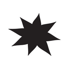 8 point star icon silhouette vector illustration design on white background.
