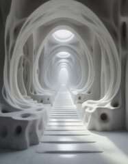 Surreal Tunel, weiße wände