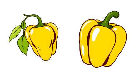 Bell pepper icon, Bell pepper vector, Bell pepper illustration, Red bell pepper, Green bell pepper, Yellow bell pepper, Fresh bell pepper, Whole bell pepper, Sliced bell pepper, Capsicum icon, Sweet p