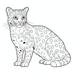 A swift cheetah with a spotted coat, illustrated in a detailed sketch standing in tall grass. The drawing captures the animal's sleek form and natural habitat, ideal for wildlife and nature-themed pro