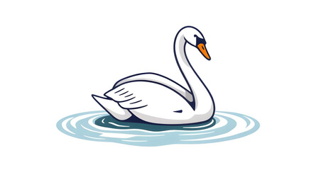 Swan icon, Swan vector, Swan illustration, Elegant bird, White swan, Graceful swan, Swan in water, Floating swan, Swan silhouette, Swan outline, Swan clipart, Beautiful bird, Swan with long neck, Maje