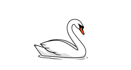 Swan icon, Swan vector, Swan illustration, Elegant bird, White swan, Graceful swan, Swan in water, Floating swan, Swan silhouette, Swan outline, Swan clipart, Beautiful bird, Swan with long neck, Maje