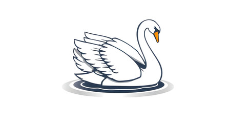 Swan icon, Swan vector, Swan illustration, Elegant bird, White swan, Graceful swan, Swan in water, Floating swan, Swan silhouette, Swan outline, Swan clipart, Beautiful bird, Swan with long neck, Maje