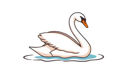 Swan icon, Swan vector, Swan illustration, Elegant bird, White swan, Graceful swan, Swan in water, Floating swan, Swan silhouette, Swan outline, Swan clipart, Beautiful bird, Swan with long neck, Maje