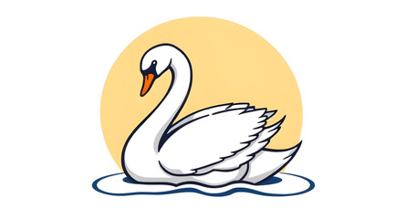 Swan icon, Swan vector, Swan illustration, Elegant bird, White swan, Graceful swan, Swan in water, Floating swan, Swan silhouette, Swan outline, Swan clipart, Beautiful bird, Swan with long neck, Maje