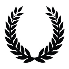 silhouette Laurel wreath on white background