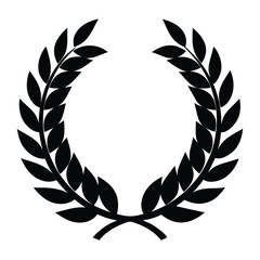 silhouette Laurel wreath on white background