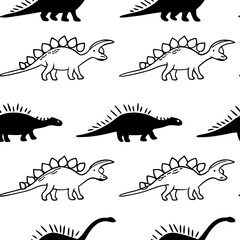 Obraz premium set of silhouettes of dinosaurs vector